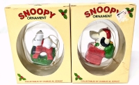 2 Vintage SNOOPY Union Wedding Company Collectable Christmas Ornaments | Up to 2.75" Tall