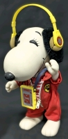 Vintage 1966 SNOOPY Vinyl Belle Vinyl Figure w Tracksuit & Walkman Stereo + Headphones | Made in Korea | 97" Tall