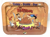 Vintage Flintstones PAX Metal Snack / Dinner Tray w Folding Legs Fred | 16.3" x 12.5" x 6.75" Tall when Unfolded