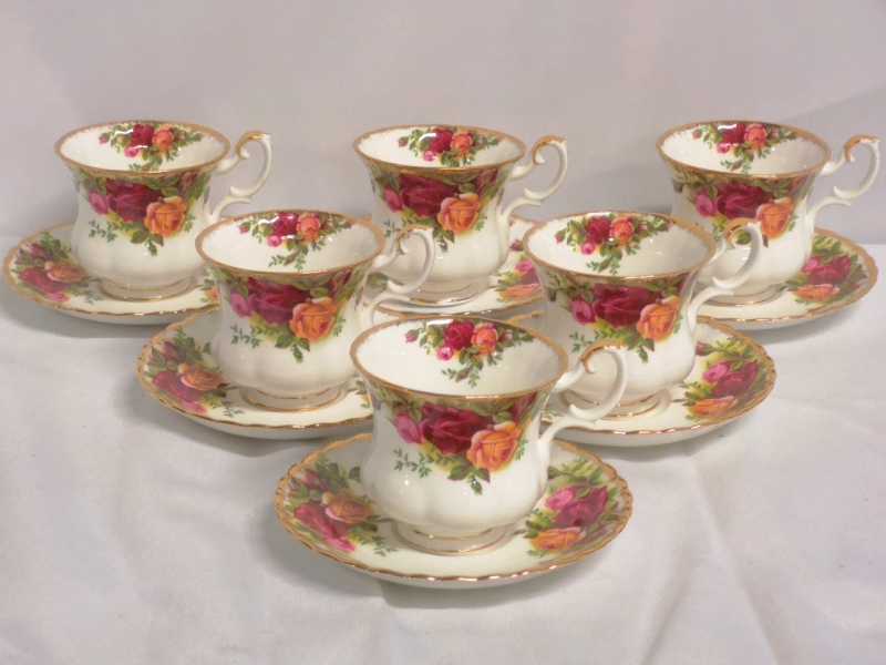 6 Royal Albert Old Country Roses Demitasse Cups & Saucers
