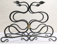 Large Wrought Iron Wine Rack | 21.75" x 6.25" x 15.75" Tall