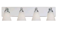 New - Designers Fountain Incandescent 4-light Bathroom Light , Chrome . Stock photos used