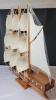 Handcrafted Wood Model Ship . Measures 25" long & 24" tall - 7
