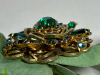 Large SELINI Dimenstional Brooch Emerald Green Rhinestones & AB Rhinestones <br/> - 6