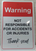 New 12x8" Metal Tin Sign "Warning"