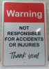 New 12x8" Metal Tin Sign "Warning"