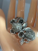 Rhinestone CORO Brooch with 2 REYCO 1922 rhinestone button Covers Blended - 6