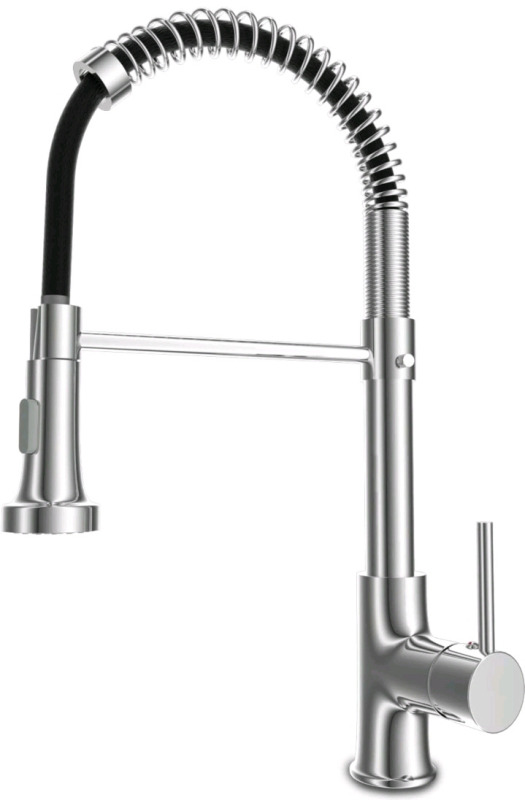 New | OWill Chrome Kitchen Faucet With Mixer Tap & Pull Out Spray | Hose, 360&deg; Swivel High Arc, Single Lever Kitchen Faucet, Cold and Hot Mixer Tap | * Retails For $50+ *<br/>