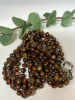 Chocolate 5 Strand Fresh Water Pearl Necklace Torsade Styling - 2