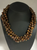 Chocolate 5 Strand Fresh Water Pearl Necklace Torsade Styling - 3
