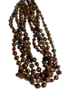 Chocolate 5 Strand Fresh Water Pearl Necklace Torsade Styling - 6
