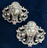 Galina Karputina JJ Art Nouveau style Pierced Earrings Romantic Female Flowing Locks Scattering Stars - 3