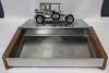 MCM Stainless Steel Trinket Box / Cigarette Box w/Rolls Royce Top . Measures 6 1/8"×3 5/8" . Car missing back seat and grill - 2