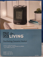 New | For Living Oscillating Ceramic Heater | Ideal For Small Rooms | 3 Power Settings Low, High Or Fan Only ( 950W - 1500 W )