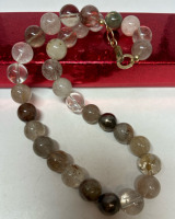 Gold Filled 14 / 20 Gold Filled Clasp Natural Rutililzed Quartz Ball Necklace