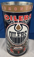 NHL | Edmonton Oilers Tall Metal Trash Can | Measures 19" Tall