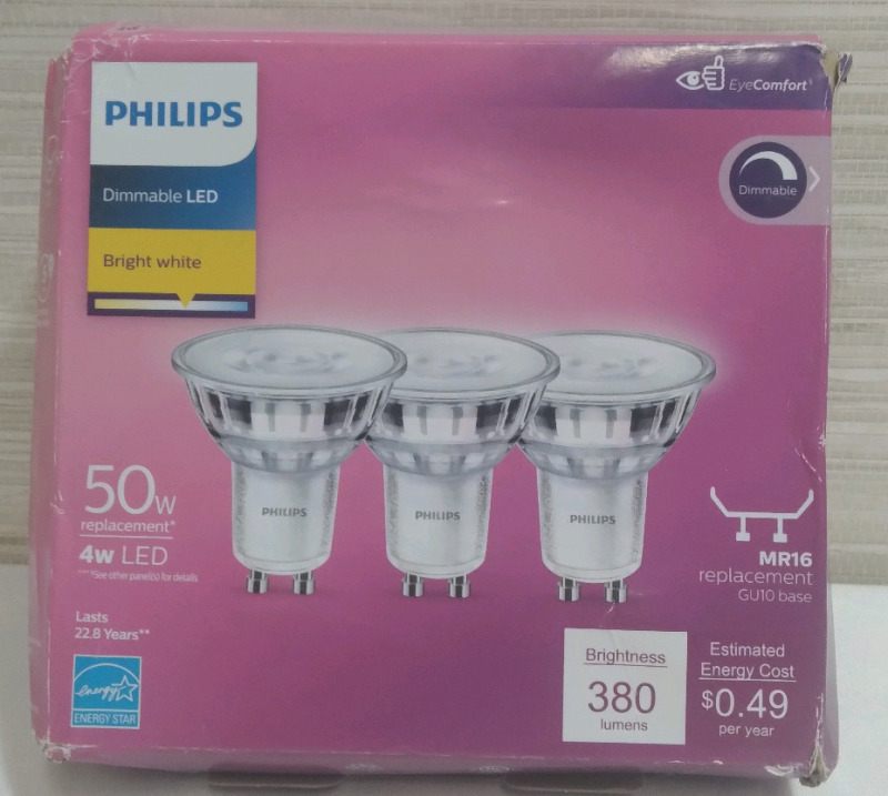3 Philip's 50W Replacement Light Bulb