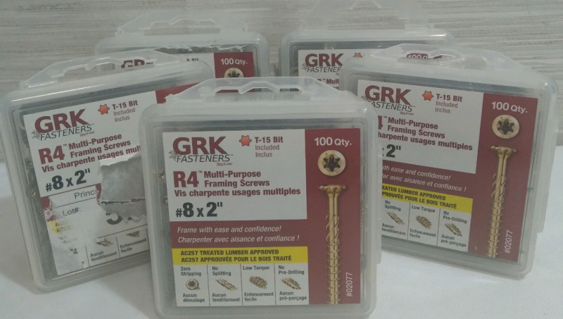 5 GRK Fasteners R4 Multi Purpose Framing 100 Pack #8x2"