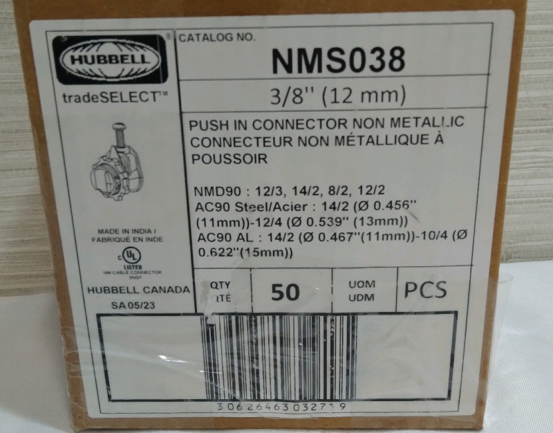 40+ New Hubbell NMS038 3/8" Joints