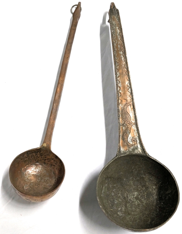 2 Vintage Oversized Copper Ladles | 19.75" - 21.5" Long