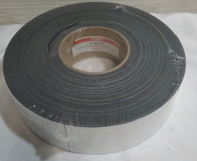 Uline S-7691W 2x4x100 Perf Magnetic White Strip