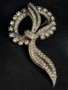 Well Crafted Rhinestone Tied Brooch Fabulous Earrings - 3