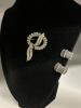 Well Crafted Rhinestone Tied Brooch Fabulous Earrings - 6
