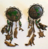 Banana Bob 1980's Globe Dangle<br/>Animal Charms Emerald Rhinestones Rare - 2