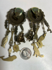 Banana Bob 1980's Globe Dangle<br/>Animal Charms Emerald Rhinestones Rare - 3