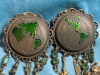 Banana Bob 1980's Globe Dangle<br/>Animal Charms Emerald Rhinestones Rare - 4