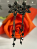 Jade Green Coloured Dragon Necklace 3 Drop Earrings Rhinestones - 3