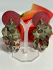 Jade Green Coloured Dragon Necklace 3 Drop Earrings Rhinestones - 5