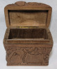 MCM Kashmir India Carved Walnut Wooden Elephant Cigarette Box , holds upto 40 Cigarettes . Triple Open Box . Measures 5"&times;2 3/4"&times;5.5" - 3