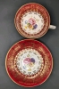 Royal Stafford Bone China Red & Gold Floral Bouquet Tea Cup & Saucer - 3