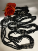 Art Deco Black & Silver Beaded Belt Lariat Skinny Scarf Flapper - 5