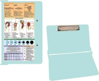 New | Kmakii Foldable Clipboard Nursing Clipboard in Lightweight Aluminum - Mint Green + Stickers | Measures 11.5" x 9"