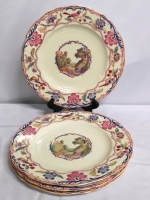 4 Rare Vintage Spode Gobelin Pattern Dinner Plates 10.5" Diameter