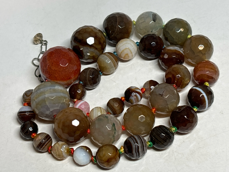 925 Sterling Clasp Botswana Sardonyx Agate Stunning Necklace