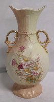 Beautiful RH Robert Hanke Austria Porcelain Handled Vase 10.75" Tall
