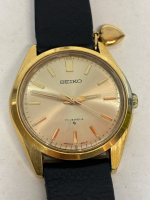 UNOAERRE 750 18K Gold Heart Charm on Seiko Watch 6300 8009
