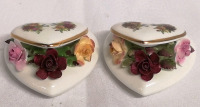 2 Royal Albert Old Country Roses Heart Shape Figures