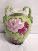 Stunning Hand Painted Vase/Urn 9" Tall