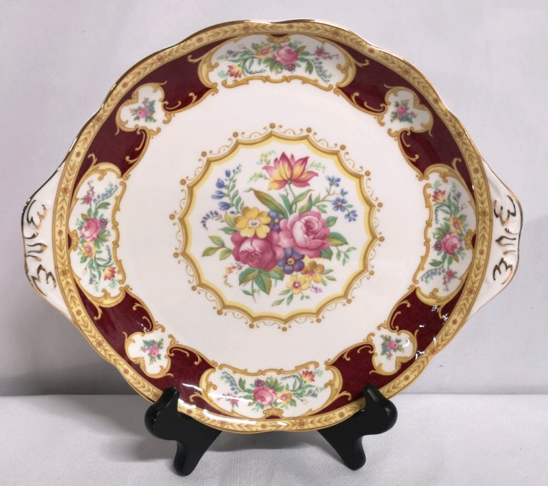 Royal Albert Cake Plate Lady Hamilton Pattern 9" Diameter