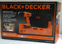 New Black + Decker Drill/Driver and 100 Piece Project Set | $150 Value