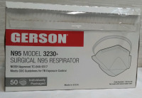 New Open Box 50 Pack New N95 Model 3230+ Surgical Respirator