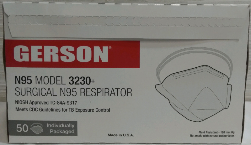 New 50 Pack New N95 Model 3230+ Surgical Respirator