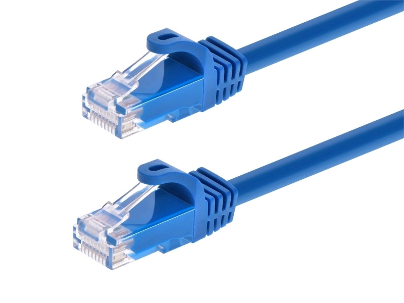 2 New Monoprice Cat6 20ft Blue Patch Cable, UTP, 24AWG, 550MHz, Pure Bare Copper, Snagless RJ45, Flexboot Series Ethernet Cable.