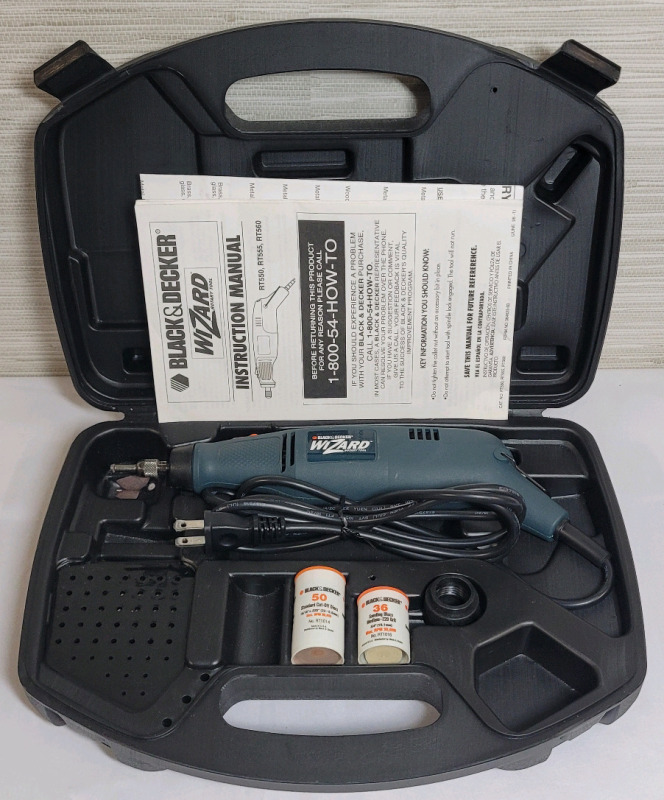 Black & Decker Wizard Rotary Tool with Case . Tested Working