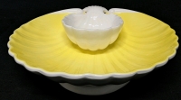 Fun Fitz and Floyd Scallop Shell Chip & Dip Bowl | 11" x 13" x 3" Tall