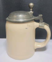 1910 Villeroy & Boch - 3/10L Mettlach Stein , Model # 1526 . Sold by Canadian Tumbler Co. Hotel Supplies Toronto , Ontario. Measures 5 1/4" tall